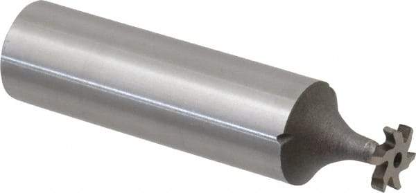Keo - 5/16" Diam x 1/16" Face Width, High Speed Steel, 6 Teeth, Shank Connection Woodruff Keyseat Cutter - Uncoated, 2-1/16" OAL x 1/2" Shank, Staggered Teeth, ANSI 202-1/2, Old Standard 206 - Apex Tool & Supply