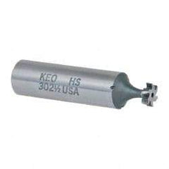 Keo - 5/16" Diam x 3/32" Face Width, High Speed Steel, 6 Teeth, Shank Connection Woodruff Keyseat Cutter - Uncoated, 2-3/32" OAL x 1/2" Shank, Staggered Teeth, ANSI 302-1/2, Old Standard 207 - Apex Tool & Supply