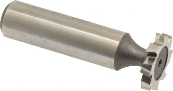 Keo - 3/4" Diam x 1/8" Face Width, High Speed Steel, 8 Teeth, Shank Connection Woodruff Keyseat Cutter - Uncoated, 2-1/8" OAL x 1/2" Shank, Staggered Teeth, ANSI 406, Old Standard 7 - Apex Tool & Supply
