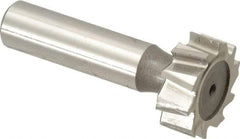 Keo - 1" Diam x 3/8" Face Width, High Speed Steel, 10 Teeth, Shank Connection Woodruff Keyseat Cutter - Uncoated, 2-3/8" OAL x 1/2" Shank, Staggered Teeth, ANSI 1208, Old Standard 152 - Apex Tool & Supply
