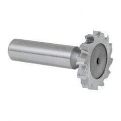Keo - 1-1/4" Diam x 3/16" Face Width, High Speed Steel, 12 Teeth, Shank Connection Woodruff Keyseat Cutter - Uncoated, 2-3/16" OAL x 1/2" Shank, Staggered Teeth, ANSI 610, Old Standard 19 - Apex Tool & Supply