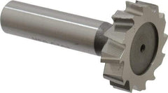 Keo - 1-1/4" Diam x 5/16" Face Width, High Speed Steel, 12 Teeth, Shank Connection Woodruff Keyseat Cutter - Uncoated, 2-5/16" OAL x 1/2" Shank, Staggered Teeth, ANSI 1010, Old Standard D - Apex Tool & Supply