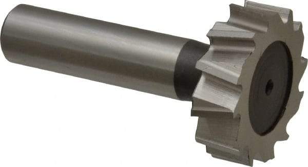 Keo - 1-1/4" Diam x 3/8" Face Width, High Speed Steel, 12 Teeth, Shank Connection Woodruff Keyseat Cutter - Uncoated, 2-3/8" OAL x 1/2" Shank, Staggered Teeth, ANSI 1210, Old Standard E - Apex Tool & Supply