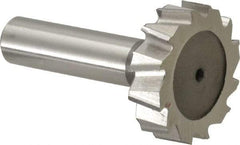 Keo - 1-3/8" Diam x 3/8" Face Width, High Speed Steel, 12 Teeth, Shank Connection Woodruff Keyseat Cutter - Uncoated, 2-3/8" OAL x 1/2" Shank, Staggered Teeth, ANSI 1211, Old Standard F - Apex Tool & Supply