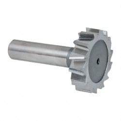 Keo - 1-1/2" Diam x 3/8" Face Width, High Speed Steel, 14 Teeth, Shank Connection Woodruff Keyseat Cutter - Uncoated, 2-3/8" OAL x 1/2" Shank, Staggered Teeth, ANSI 1212, Old Standard G - Apex Tool & Supply