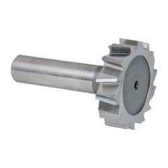 Keo - 1-1/2" Diam x 3/8" Face Width, High Speed Steel, 14 Teeth, Shank Connection Woodruff Keyseat Cutter - Uncoated, 2-3/8" OAL x 1/2" Shank, Staggered Teeth, ANSI 1212, Old Standard G - Apex Tool & Supply