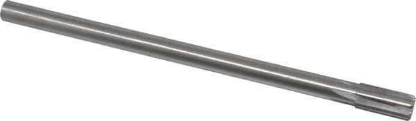 Made in USA - 7/16" Diam, 3/8" Max Diam Straight Shank, 7/8" Flute Length, Machine Expansion Reamer - Straight Flute, 7" OAL, Right Hand Cut, 6 Flutes, High Speed Steel, Bright Finish - Apex Tool & Supply