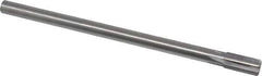 Made in USA - 7/16" Diam, 3/8" Max Diam Straight Shank, 7/8" Flute Length, Machine Expansion Reamer - Straight Flute, 7" OAL, Right Hand Cut, 6 Flutes, High Speed Steel, Bright Finish - Apex Tool & Supply
