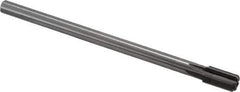 Made in USA - 15/32" Diam, 3/8" Max Diam Straight Shank, 7/8" Flute Length, Machine Expansion Reamer - Straight Flute, 7" OAL, Right Hand Cut, 6 Flutes, High Speed Steel, Bright Finish - Apex Tool & Supply