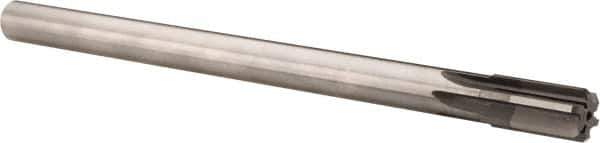 Made in USA - 5/8" Diam, 9/16" Max Diam Straight Shank, 1-1/4" Flute Length, Machine Expansion Reamer - Straight Flute, 9" OAL, Right Hand Cut, 6 Flutes, High Speed Steel, Bright Finish - Apex Tool & Supply
