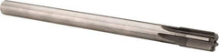 Made in USA - 5/8" Diam, 9/16" Max Diam Straight Shank, 1-1/4" Flute Length, Machine Expansion Reamer - Straight Flute, 9" OAL, Right Hand Cut, 6 Flutes, High Speed Steel, Bright Finish - Apex Tool & Supply