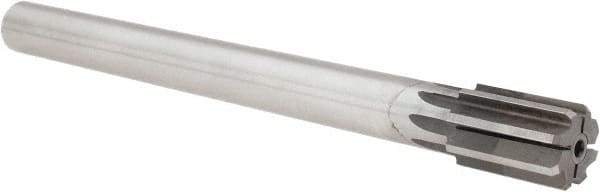 Made in USA - 1-1/16" Diam, 7/8" Max Diam Straight Shank, 1-5/8" Flute Length, Machine Expansion Reamer - Straight Flute, 10-1/2" OAL, Right Hand Cut, 8 Flutes, High Speed Steel, Bright Finish - Apex Tool & Supply