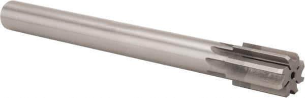 Made in USA - 1-1/4" Diam, 1" Max Diam Straight Shank, 1-7/8" Flute Length, Machine Expansion Reamer - Straight Flute, 11-1/2" OAL, Right Hand Cut, 8 Flutes, High Speed Steel, Bright Finish - Apex Tool & Supply