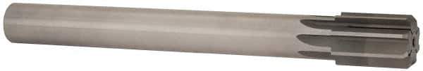Made in USA - 1-1/2" Diam, 1-1/4" Max Diam Straight Shank, 2-1/8" Flute Length, Machine Expansion Reamer - Straight Flute, 12-1/2" OAL, Right Hand Cut, 8 Flutes, High Speed Steel, Bright Finish - Apex Tool & Supply