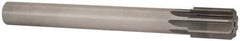 Made in USA - 1-1/2" Diam, 1-1/4" Max Diam Straight Shank, 2-1/8" Flute Length, Machine Expansion Reamer - Straight Flute, 12-1/2" OAL, Right Hand Cut, 8 Flutes, High Speed Steel, Bright Finish - Apex Tool & Supply