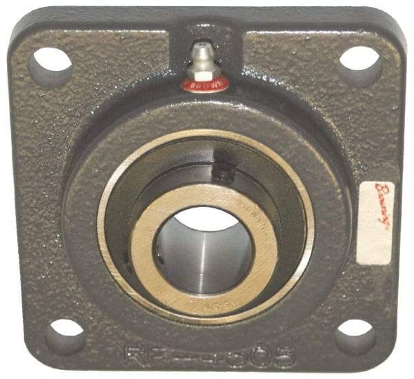 Browning - 1-11/16" ID, 5-5/8" OAL x 5-5/8" OAH 4-Bolt Flange - 5,216 Lb Static Cap, 7,889 Lb Dyn Cap, 4-3/8" Btw Mnt Hole Ctrs, Cast Iron - Apex Tool & Supply