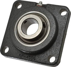 Browning - 1-1/4" ID, 4-5/8" OAL x 4-5/8" OAH 4-Bolt Flange - 3,493 Lb Static Cap, 5,782 Lb Dyn Cap, 3-5/8" Btw Mnt Hole Ctrs, Cast Iron - Apex Tool & Supply