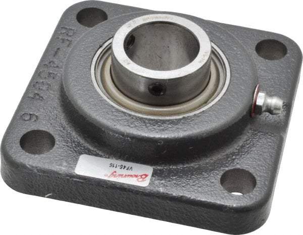 Browning - 1" ID, 3-3/4" OAL x 3-3/4" OAH 4-Bolt Flange - 1,651 Lb Static Cap, 2,801 Lb Dyn Cap, 2-3/4" Btw Mnt Hole Ctrs, Cast Iron - Apex Tool & Supply