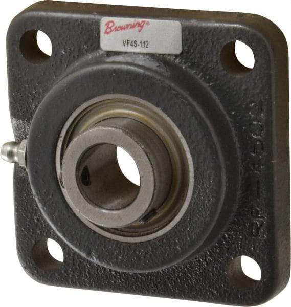 Browning - 3/4" ID, 3-3/8" OAL x 3-3/8" OAH 4-Bolt Flange - 1,444 Lb Static Cap, 2,611 Lb Dyn Cap, 2-1/2" Btw Mnt Hole Ctrs, Cast Iron - Apex Tool & Supply