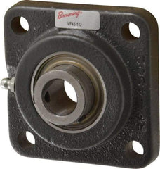 Browning - 3/4" ID, 3-3/8" OAL x 3-3/8" OAH 4-Bolt Flange - 1,444 Lb Static Cap, 2,611 Lb Dyn Cap, 2-1/2" Btw Mnt Hole Ctrs, Cast Iron - Apex Tool & Supply