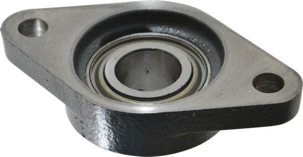 Browning - 1" ID, 4-7/8" OAL x 2-3/4" OAH 2-Bolt Flange - 1,651 Lb Static Cap, 2,801 Lb Dyn Cap, 3-57/64" Btw Mnt Hole Ctrs, Cast Iron - Apex Tool & Supply