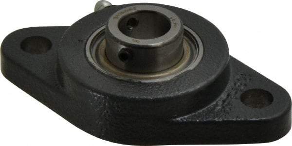 Browning - 5/8" ID, 3-7/8" OAL x 2-1/8" OAH 2-Bolt Flange - 1,444 Lb Static Cap, 2,611 Lb Dyn Cap, 3" Btw Mnt Hole Ctrs, Cast Iron - Apex Tool & Supply