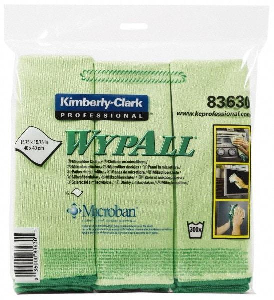 WypAll - Reusable Microfiber Wipes - Packet, 15-3/4" x 15-3/4" Sheet Size, Green - Apex Tool & Supply