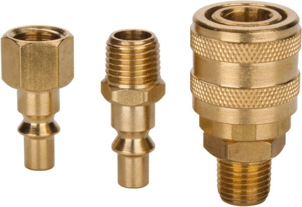 Value Collection - 3 Piece 1/4" Body 1/4 NPT 145 psi ARO Pneumatic Coupling Plug Set - Apex Tool & Supply