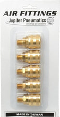 Value Collection - 5 Piece 1/4" Body 1/4 NPT 145 psi Brass ARO Pneumatic Coupling Plug Set - Apex Tool & Supply
