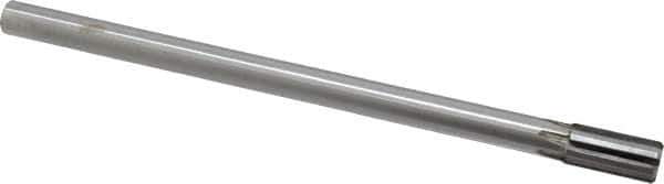Made in USA - 1/2" Diam, 7/16" Max Diam Straight Shank, 1" Flute Length, Machine Expansion Reamer - Straight Flute, 8" OAL, Right Hand Cut, 6 Flutes, Carbide-Tipped, Bright Finish - Apex Tool & Supply