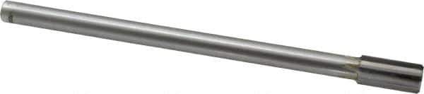 Made in USA - 9/16" Diam, 7/16" Max Diam Straight Shank, 1-1/8" Flute Length, Machine Expansion Reamer - Straight Flute, 8" OAL, Right Hand Cut, 6 Flutes, Carbide-Tipped, Bright Finish - Apex Tool & Supply