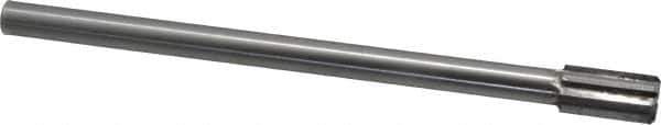 Made in USA - 19/32" Diam, 7/16" Max Diam Straight Shank, 1-1/8" Flute Length, Machine Expansion Reamer - Straight Flute, 8" OAL, Right Hand Cut, 6 Flutes, Carbide-Tipped, Bright Finish - Apex Tool & Supply