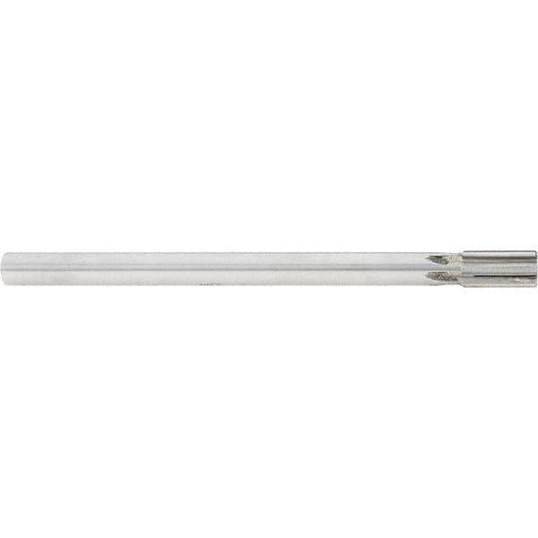 Made in USA - 5/8" Diam, 9/16" Max Diam Straight Shank, 1-1/4" Flute Length, Machine Expansion Reamer - Straight Flute, 9" OAL, Right Hand Cut, 6 Flutes, Carbide-Tipped, Bright Finish - Apex Tool & Supply