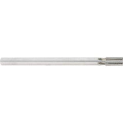 Made in USA - 5/8" Diam, 9/16" Max Diam Straight Shank, 1-1/4" Flute Length, Machine Expansion Reamer - Straight Flute, 9" OAL, Right Hand Cut, 6 Flutes, Carbide-Tipped, Bright Finish - Apex Tool & Supply
