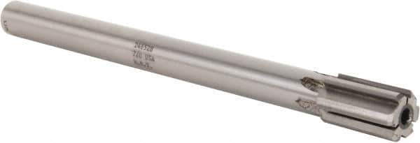 Made in USA - 7/8" Diam, 3/4" Max Diam Straight Shank, 1-1/2" Flute Length, Machine Expansion Reamer - Straight Flute, 10" OAL, Right Hand Cut, 6 Flutes, Carbide-Tipped, Bright Finish - Apex Tool & Supply
