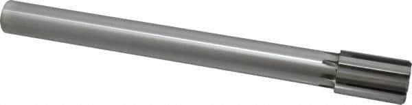Made in USA - 1-1/4" Diam, 1" Max Diam Straight Shank, 1-7/8" Flute Length, Machine Expansion Reamer - Straight Flute, 11-1/2" OAL, Right Hand Cut, 8 Flutes, Carbide-Tipped, Bright Finish - Apex Tool & Supply