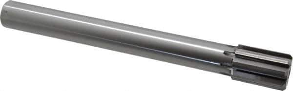 Made in USA - 1-1/2" Diam, 1-1/4" Max Diam Straight Shank, 2-1/8" Flute Length, Machine Expansion Reamer - Straight Flute, 12-1/2" OAL, Right Hand Cut, 8 Flutes, Carbide-Tipped, Bright Finish - Apex Tool & Supply