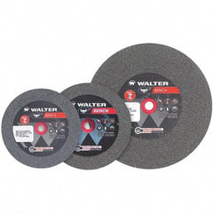 WALTER Surface Technologies - 60 Grit Aluminum Oxide Bench & Pedestal Grinding Wheel - 8" Diam x 1" Hole x 1" Thick, 3600 Max RPM, Fine Grade, Vitrified Bond - Apex Tool & Supply