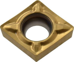 Seco - CCMT21.51 F1 Grade TS2000 Carbide Turning Insert - TiAlN/TiN Finish, 80° Diamond, 1/4" Inscr Circle, 3/32" Thick, 1/64" Corner Radius - Apex Tool & Supply