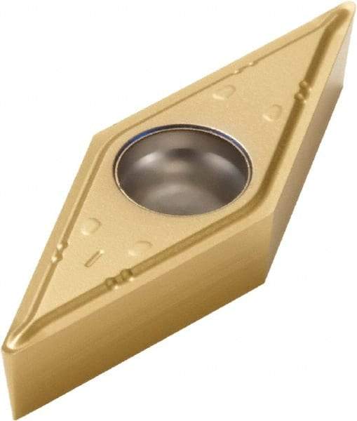 Seco - VBMT332 F1 Grade TS2000 Carbide Turning Insert - TiAlN/TiN Finish, 35° Diamond, 3/8" Inscr Circle, 3/16" Thick, 1/32" Corner Radius - Apex Tool & Supply