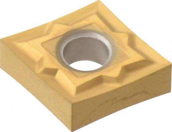 Seco - CNGP430 MF1 Grade TS2000 Carbide Turning Insert - TiAlN/TiN Finish, 80° Diamond, 1/2" Inscr Circle, 3/16" Thick, 0.002" Corner Radius - Apex Tool & Supply