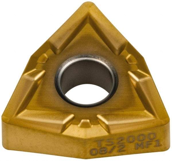 Seco - WNMP432 MF1 Grade TS2000 Carbide Turning Insert - TiAlN/TiN Finish, 80° Trigon, 1/2" Inscr Circle, 3/16" Thick, 1/32" Corner Radius - Apex Tool & Supply