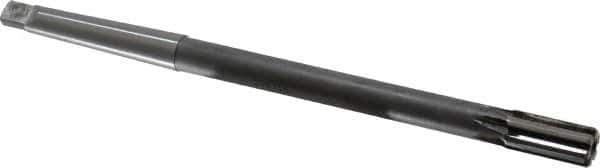 Made in USA - 1/2" Diam, 1MT Morse Taper Shank, 1" Flute Length, Machine Expansion Reamer - Straight Flute, 8" OAL, Right Hand Cut, 6 Flutes, Carbide-Tipped, Bright Finish - Apex Tool & Supply