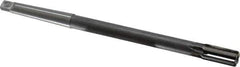 Made in USA - 1/2" Diam, 1MT Morse Taper Shank, 1" Flute Length, Machine Expansion Reamer - Straight Flute, 8" OAL, Right Hand Cut, 6 Flutes, Carbide-Tipped, Bright Finish - Apex Tool & Supply