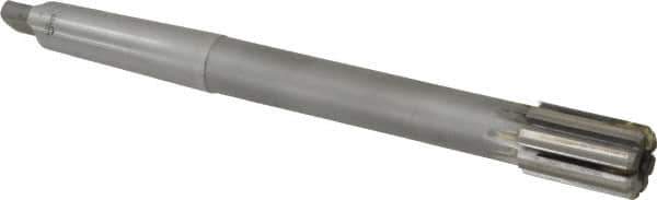 Made in USA - 1-1/8" Diam, 3MT Morse Taper Shank, 1-3/4" Flute Length, Machine Expansion Reamer - Straight Flute, 11" OAL, Right Hand Cut, 8 Flutes, Carbide-Tipped, Bright Finish - Apex Tool & Supply