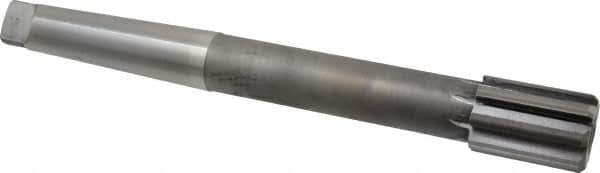 Made in USA - 1-1/2" Diam, 4MT Morse Taper Shank, 2-1/8" Flute Length, Machine Expansion Reamer - Straight Flute, 12-1/2" OAL, Right Hand Cut, 8 Flutes, Carbide-Tipped, Bright Finish - Apex Tool & Supply