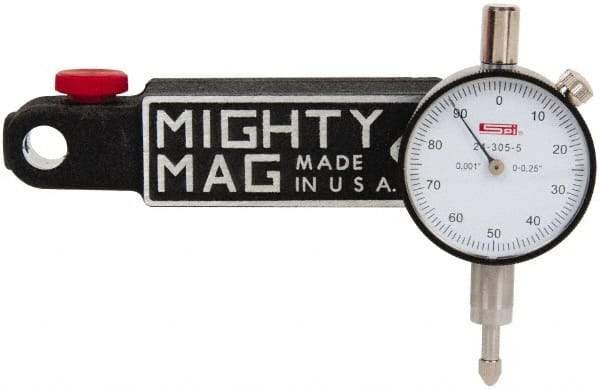 SPI - 0.001" Graduation, 0-100 Dial Reading, Indicator & Base Kit - 4-1/2" Base Length x 1-1/4" Base Width x 1" Base Height, 2" Dial Diam - Apex Tool & Supply