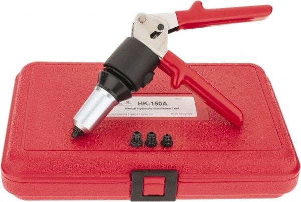 HUCK - 1/8 to 1/4" Manual Rivet Tool Kit - Includes Hand Riveter, 4 Nose Pieces - Apex Tool & Supply