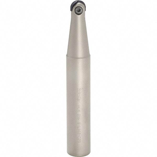 Iscar - 5/8" Cut Diam, 3/4" Shank Diam, 6-1/2" OAL, Indexable Ball Nose End Mill - 2-1/2" Head Length, Straight Shank, HCM D.62 Toolholder, HBF-QF, HBR-QF, HCD-QF, HCR Insert - Apex Tool & Supply