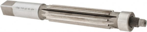 Made in USA - 7/8" Reamer Diam, 0.8700" Diam Straight Shank, 3-5/16" Flute Length, Hand Expansion Reamer - Apex Tool & Supply